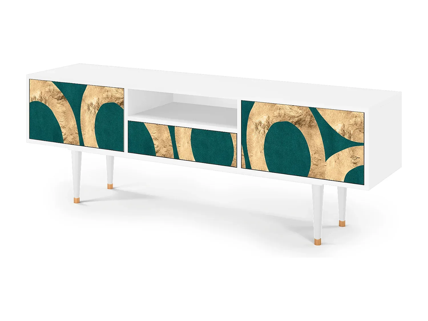 Moderner Fernsehschrank mit Stauraum - Weiß-Vibyogi