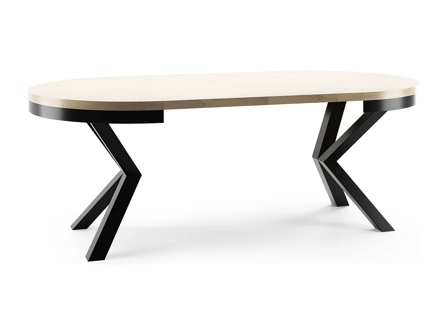 Moderner Ausziehtisch in Eiche und Weiß-Vibyogi