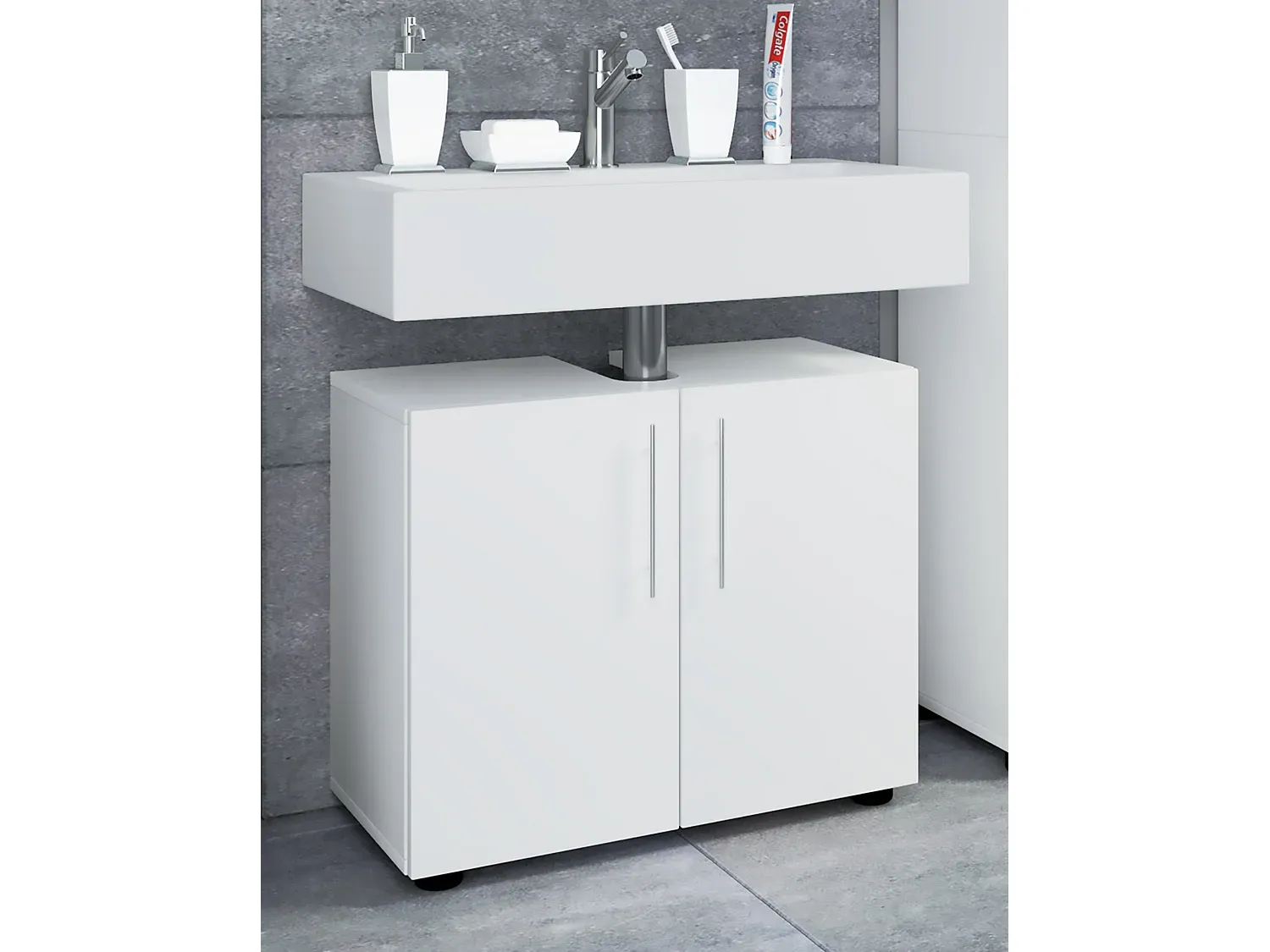 Moderner Badezimmer-Unterschrank mit Drehtüren-Vibyogi