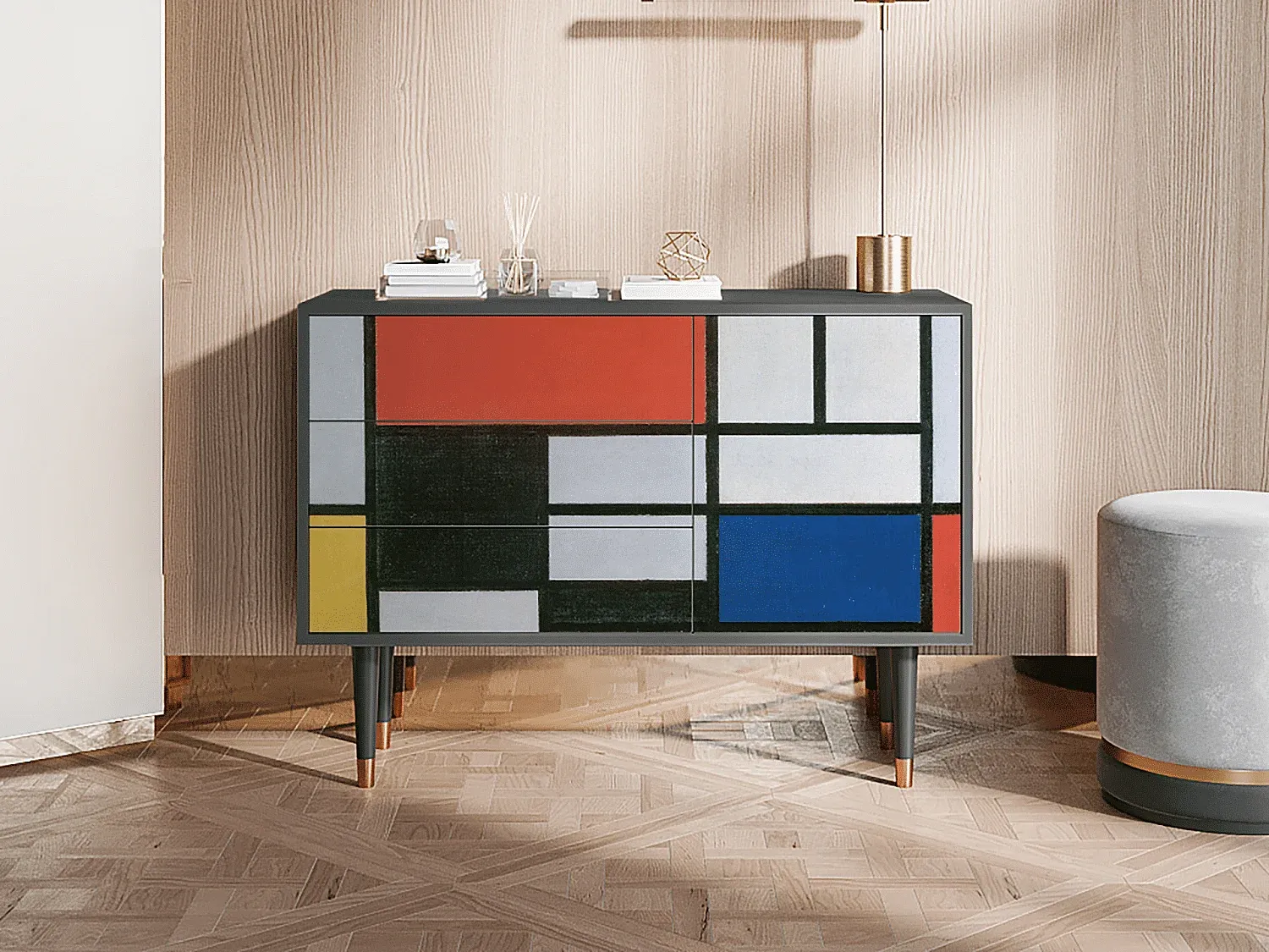 Modernes Sideboard mit Stauraum - Anthrazit-Vibyogi