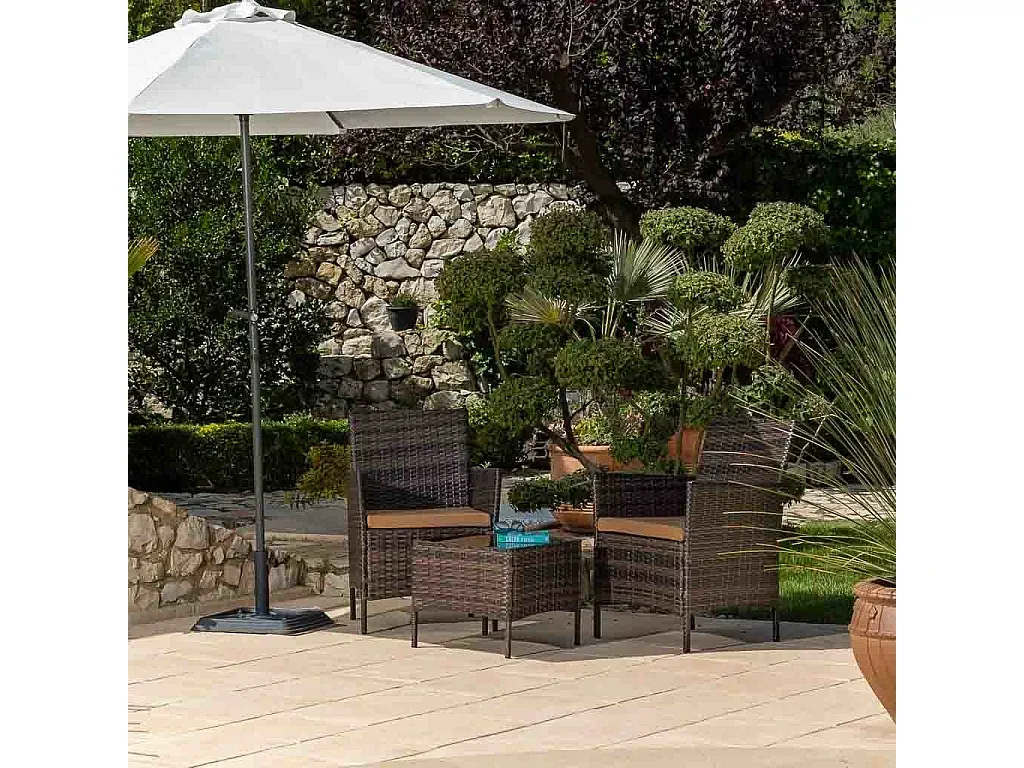 Moderner Tisch mit zwei Stühlen-Vibyogi