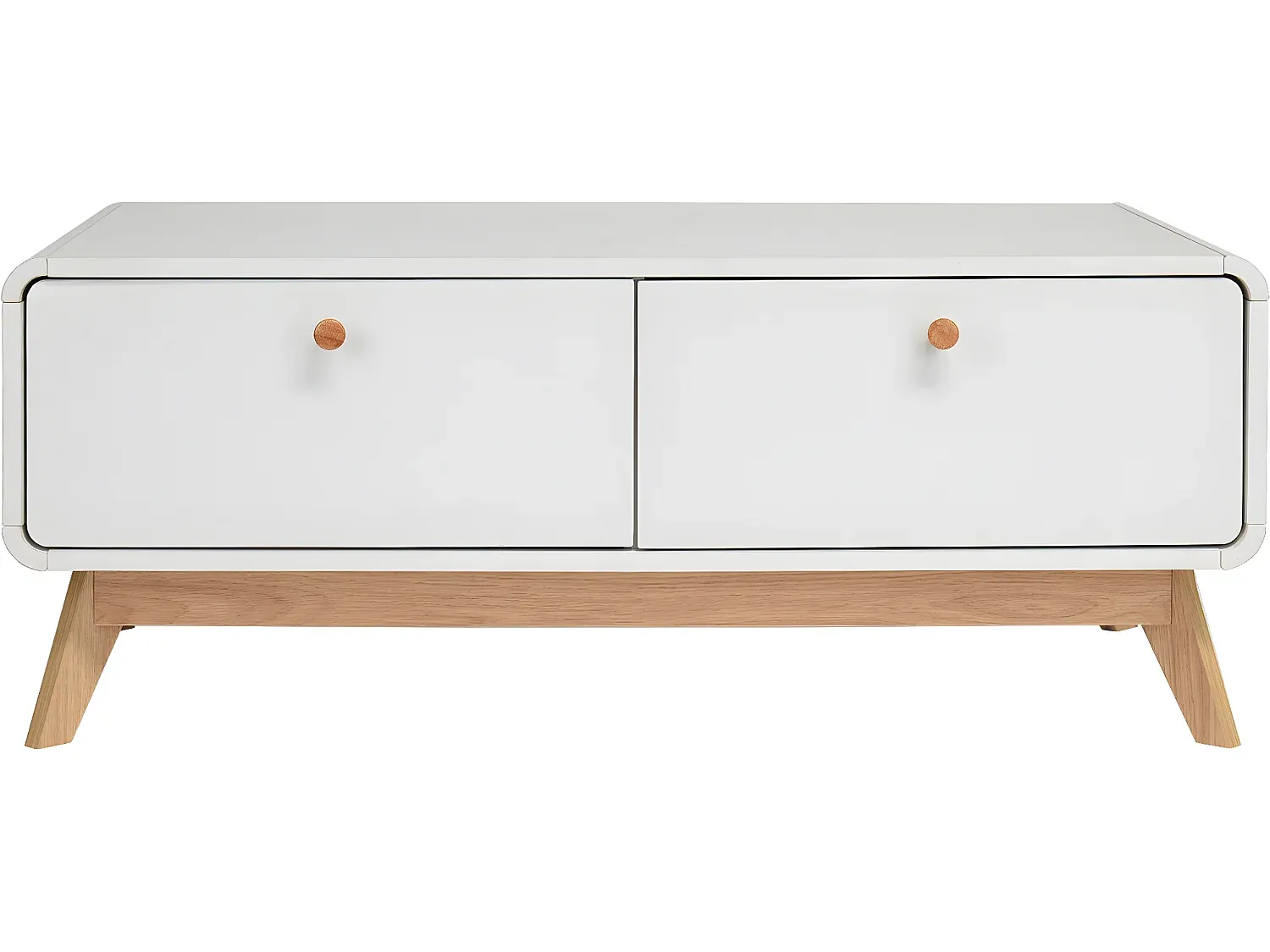 Weißes TV-Lowboard mit Schubladen-Vibyogi