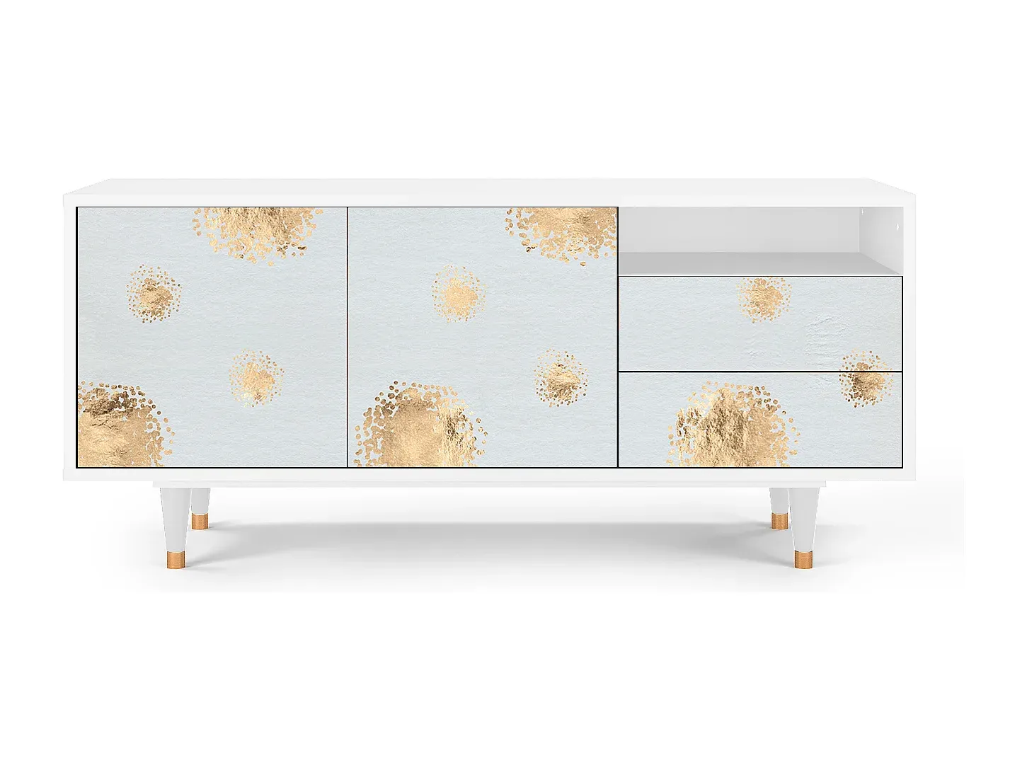 Moderner Fernsehschrank in Latte und Weiß-Vibyogi