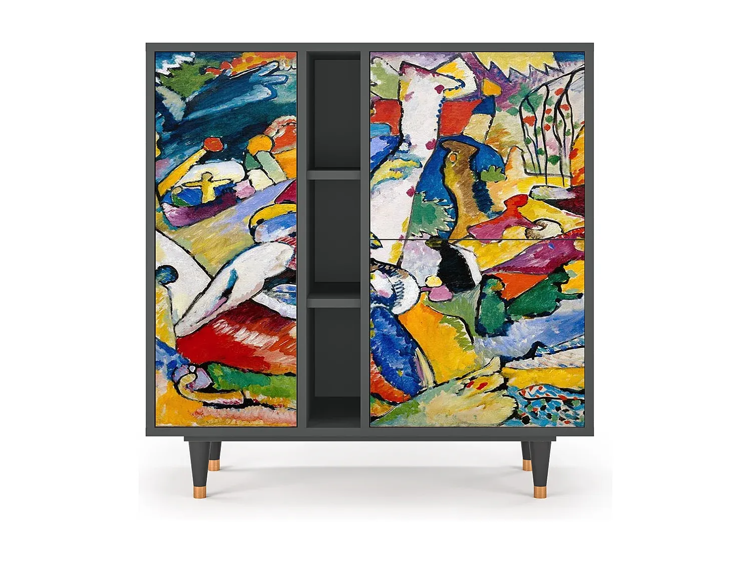 Moderner Sideboard in Anthrazit - Vielseitige Aufbewahrungslösung-Vibyogi