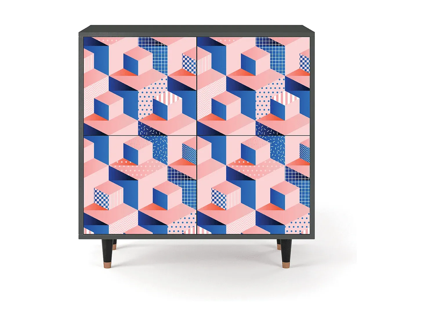 Modernes Sideboard mit geometrischem Design, anthrazit-Vibyogi