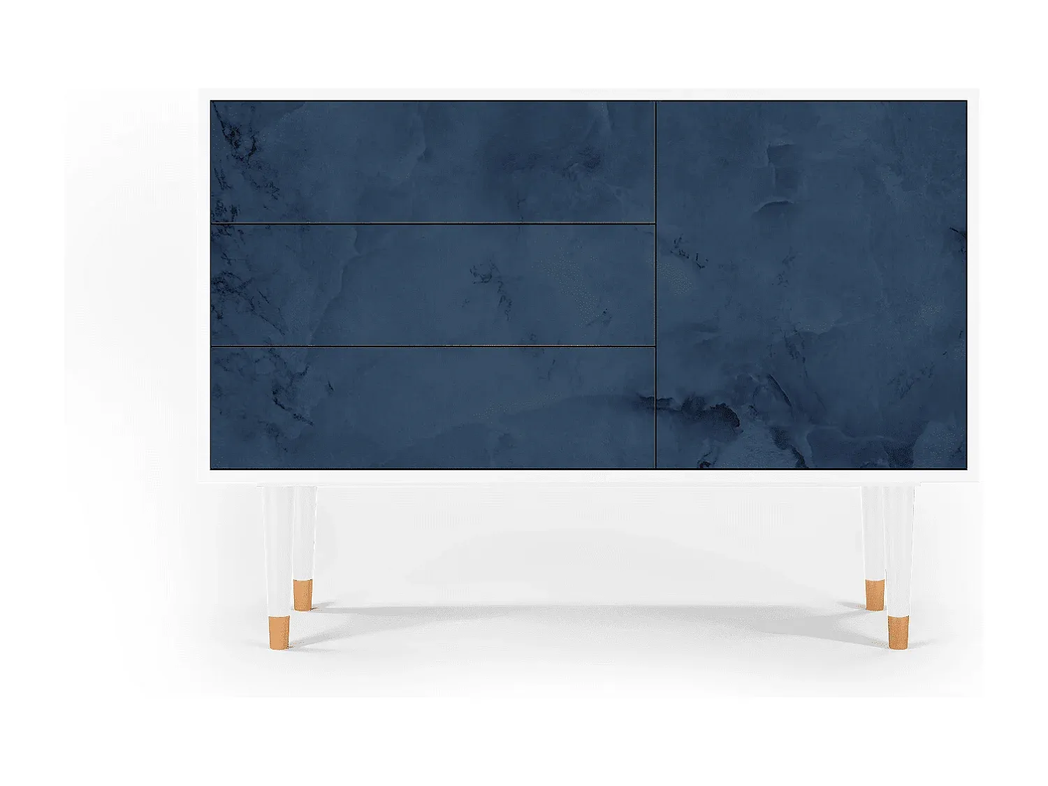 Modernes Weißes Sideboard mit Schubladen, 115x85x41 cm-Vibyogi
