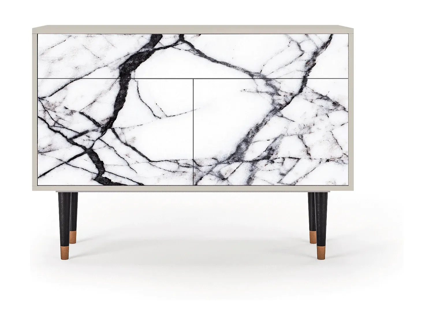 Elegantes Sideboard mit Marmoroptik - 115x85x48 cm-Vibyogi