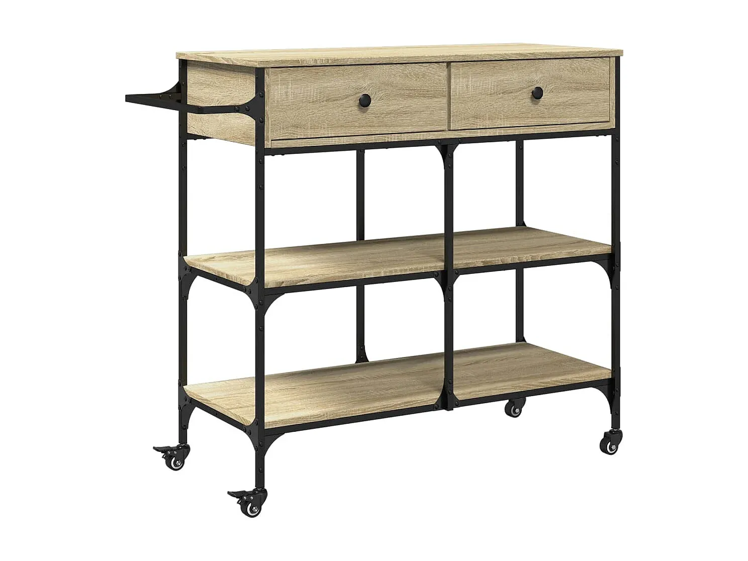 Moderner Küchenwagen aus Holzwerkstoff mit Stauraum-Vibyogi