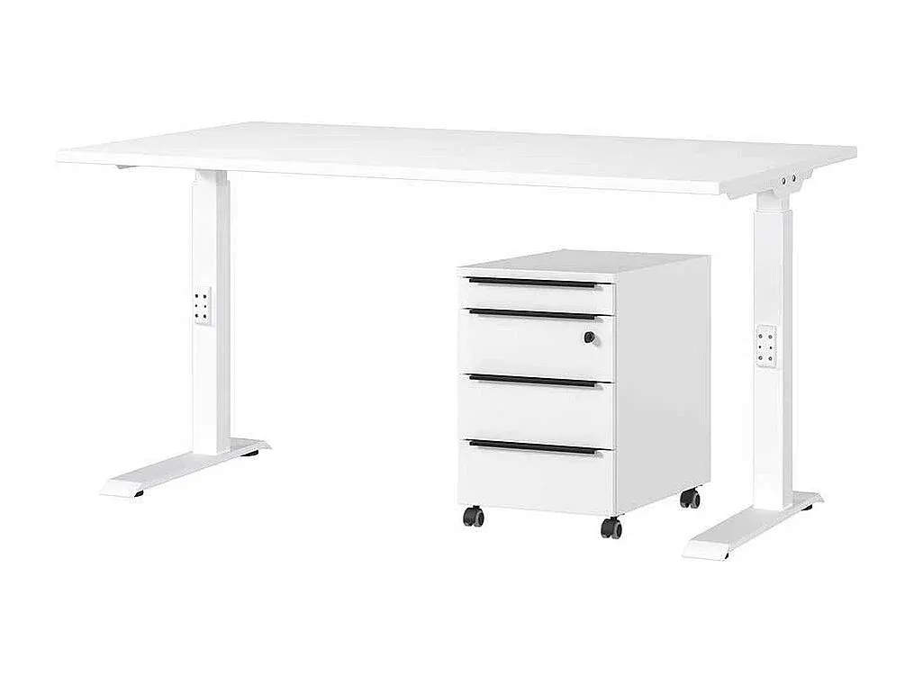 Höhenverstellbarer Schreibtisch mit Weißer Tischplatte-Vibyogi
