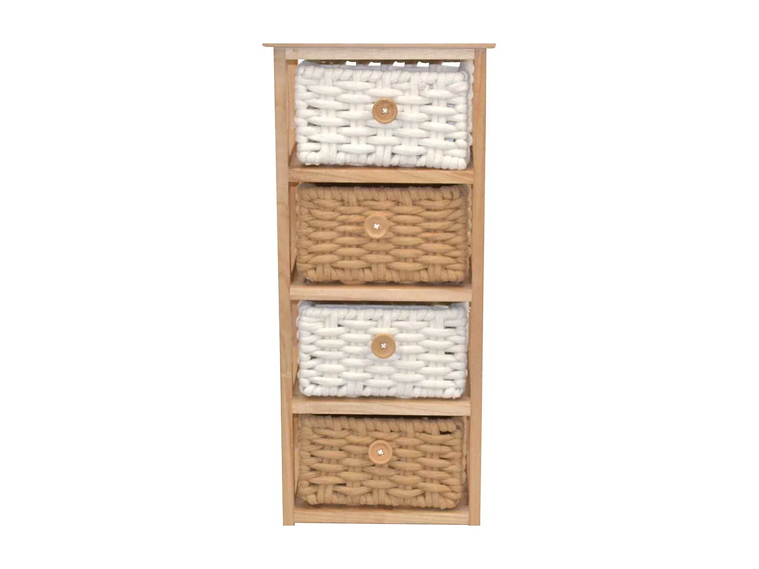 Rustikales Badezimmerregal mit vier Körben-Vibyogi