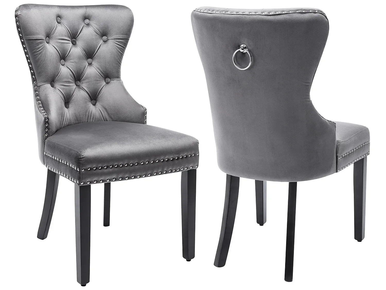 Elegante Stühle im Samtdesign mit Massivholzbeinen-Vibyogi