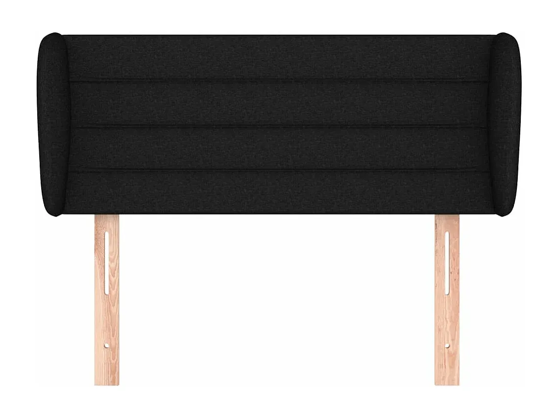 Schwarzes Stoff-Kopfteil mit Ohren für Bett-Vibyogi