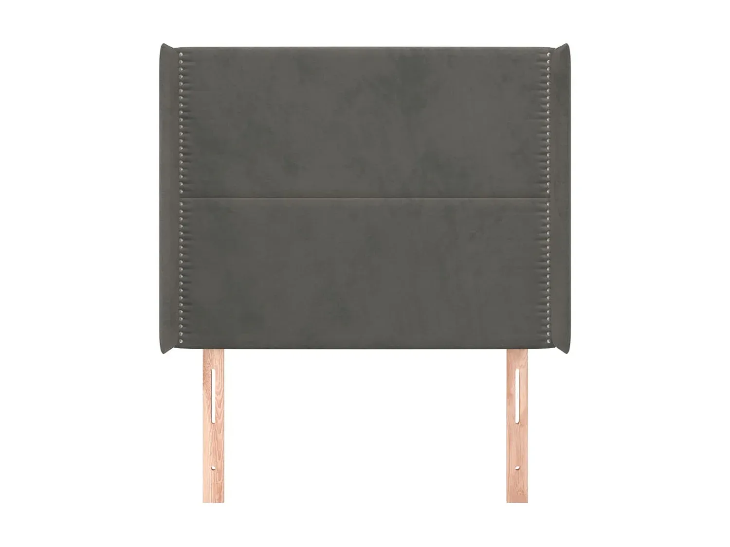 Dunkelgraues Betthaupt mit Flügeln, Samt, 103x16x118/128 cm-Vibyogi