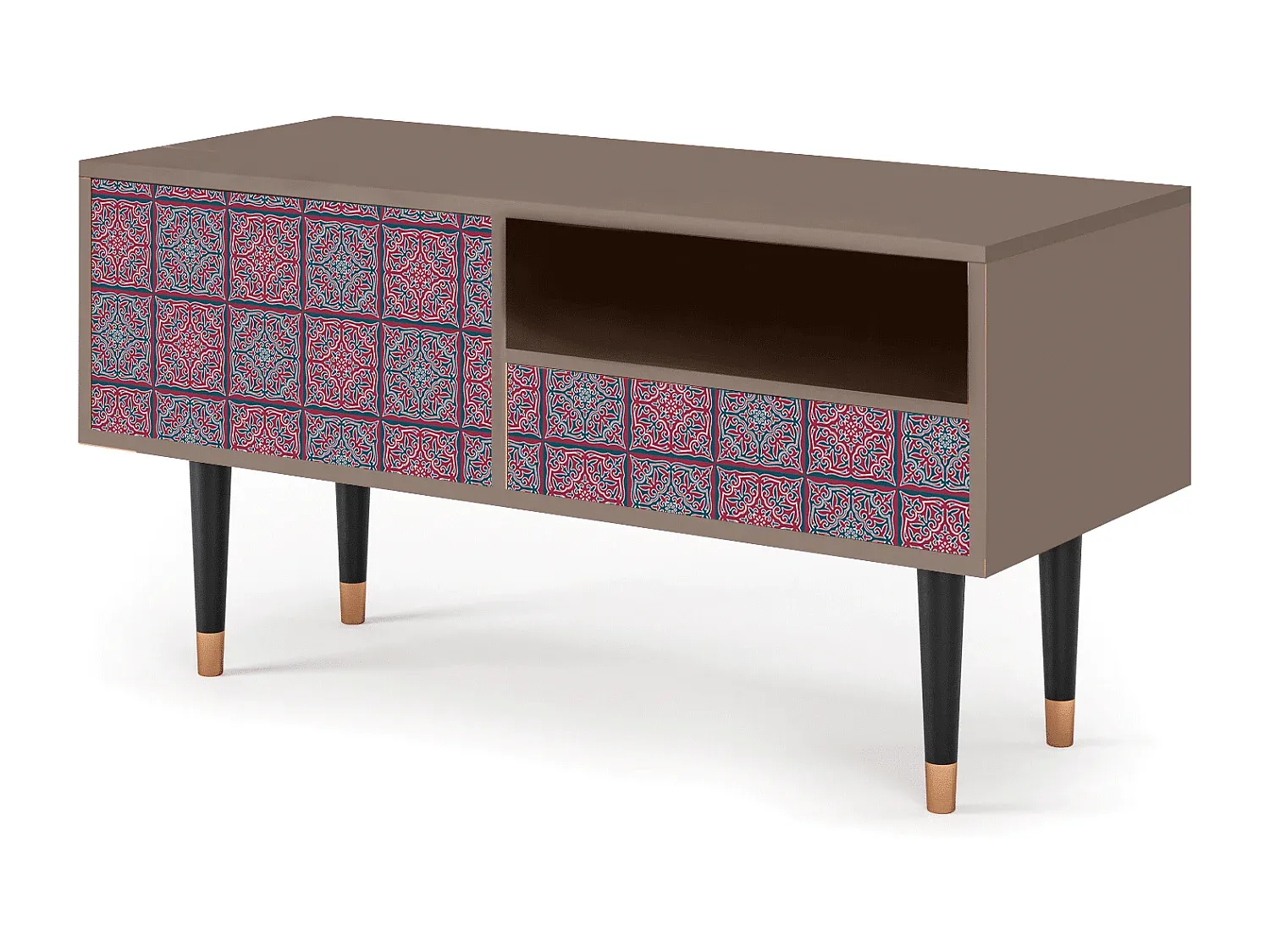 TV-Schrank mit Riviera-Mosaik - Latte-Vibyogi