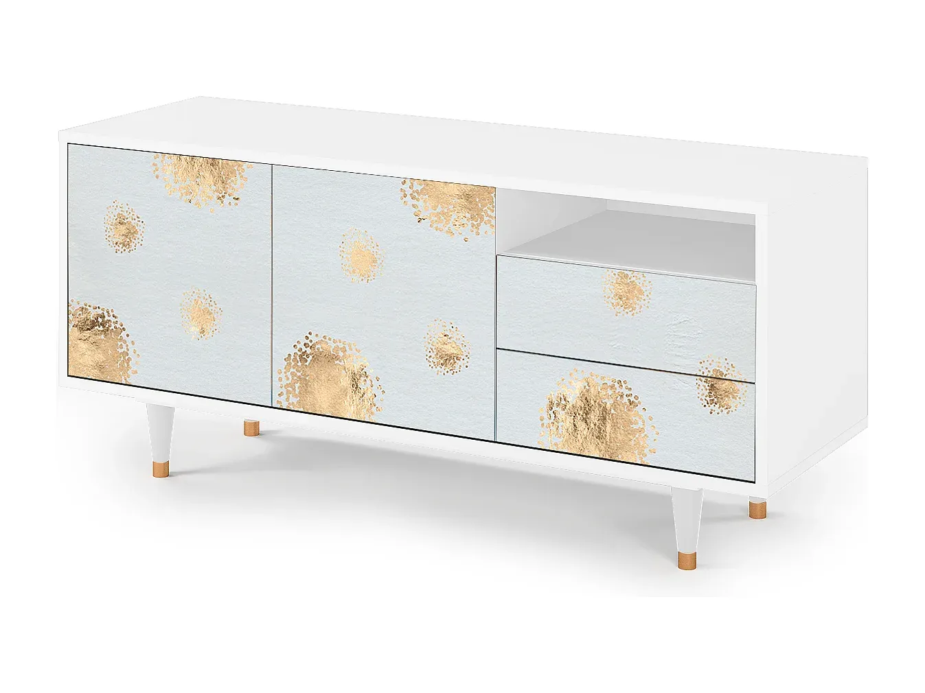 Moderner Fernsehschrank in Latte und Weiß-Vibyogi