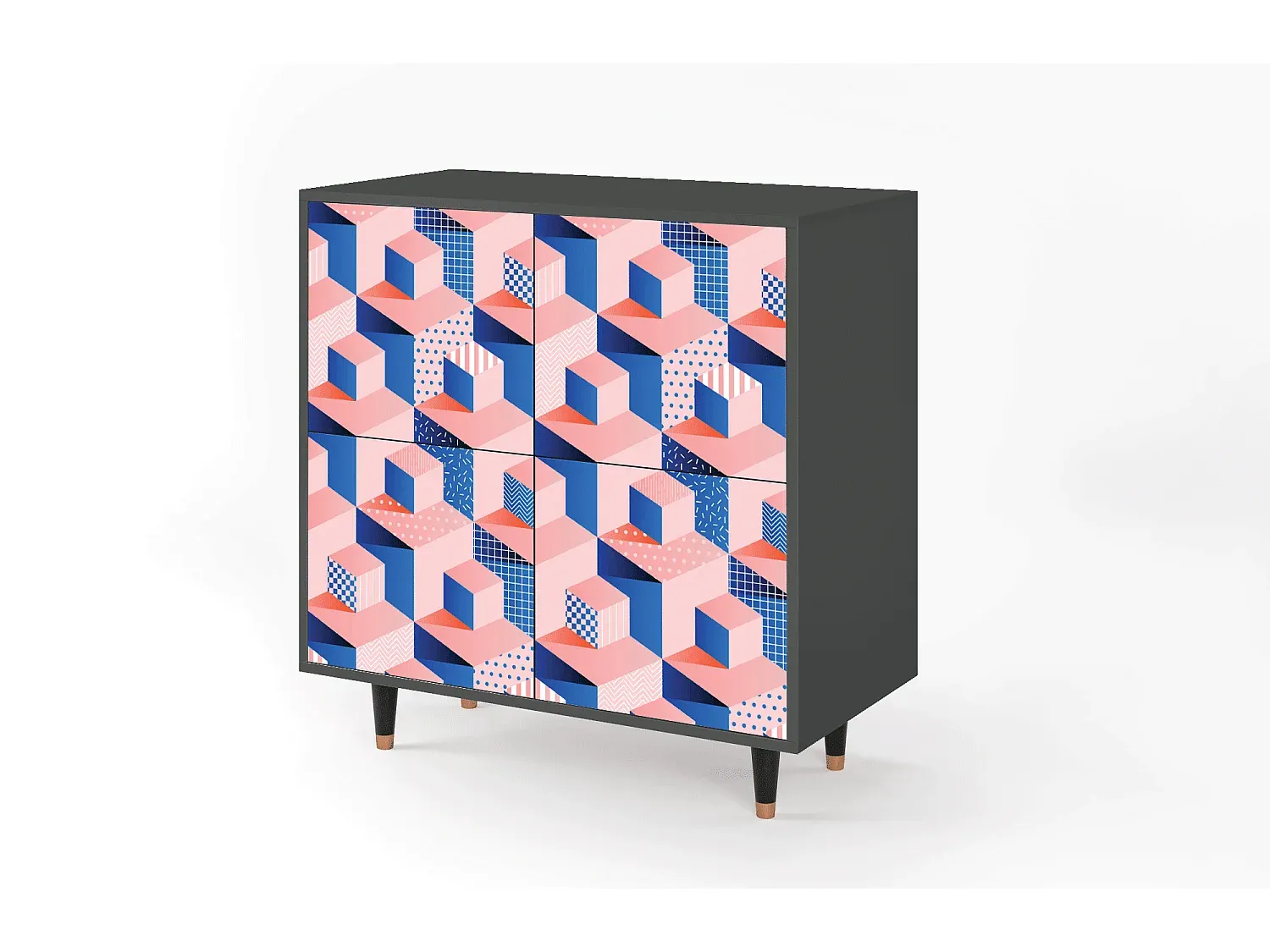 Modernes Sideboard mit geometrischem Design, anthrazit-Vibyogi