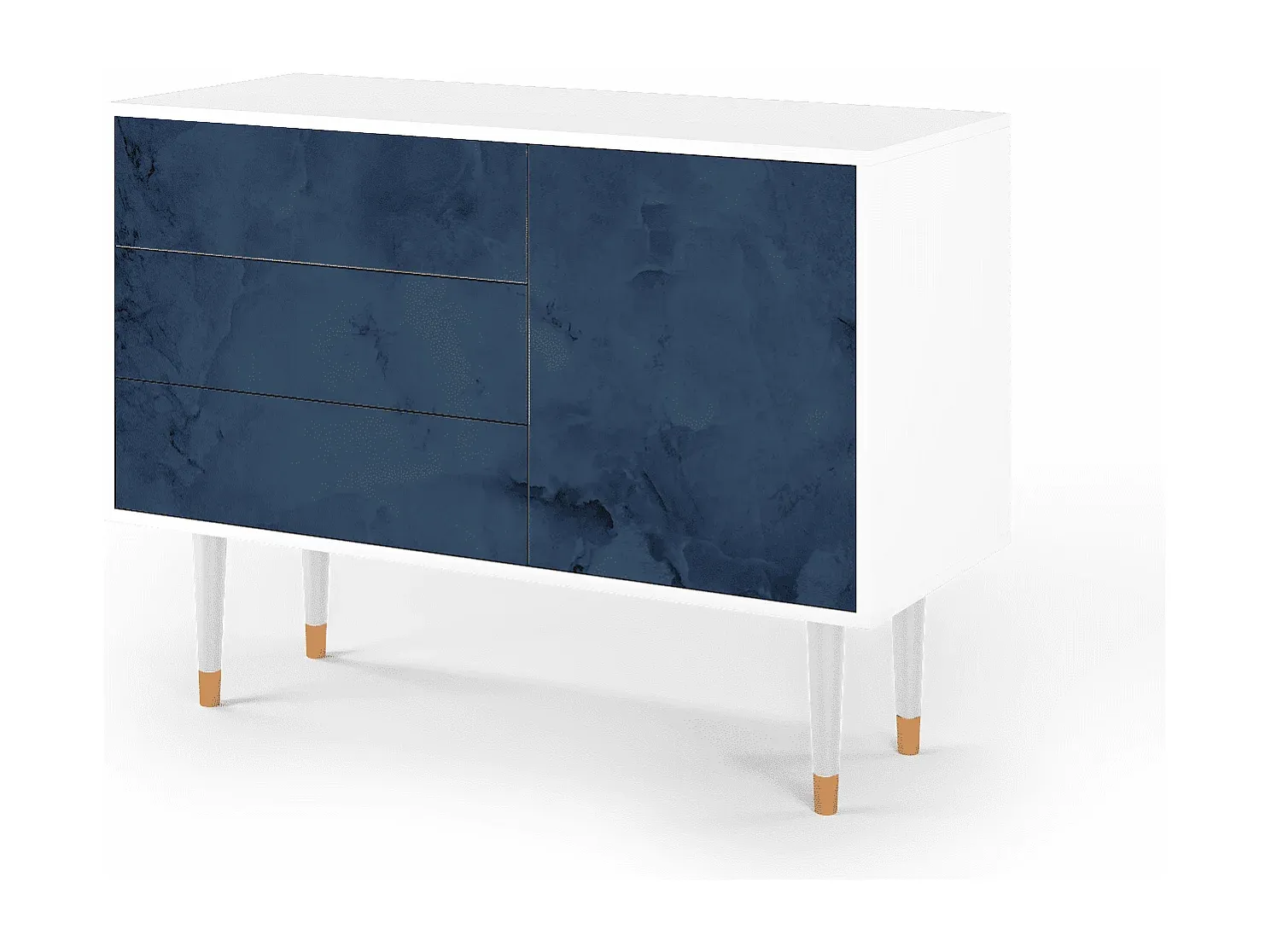 Modernes Weißes Sideboard mit Schubladen, 115x85x41 cm-Vibyogi