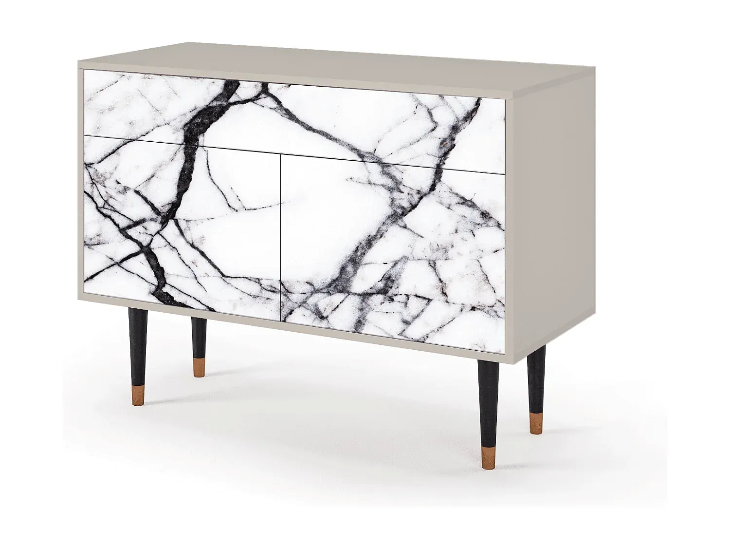 Elegantes Sideboard mit Marmoroptik - 115x85x48 cm-Vibyogi
