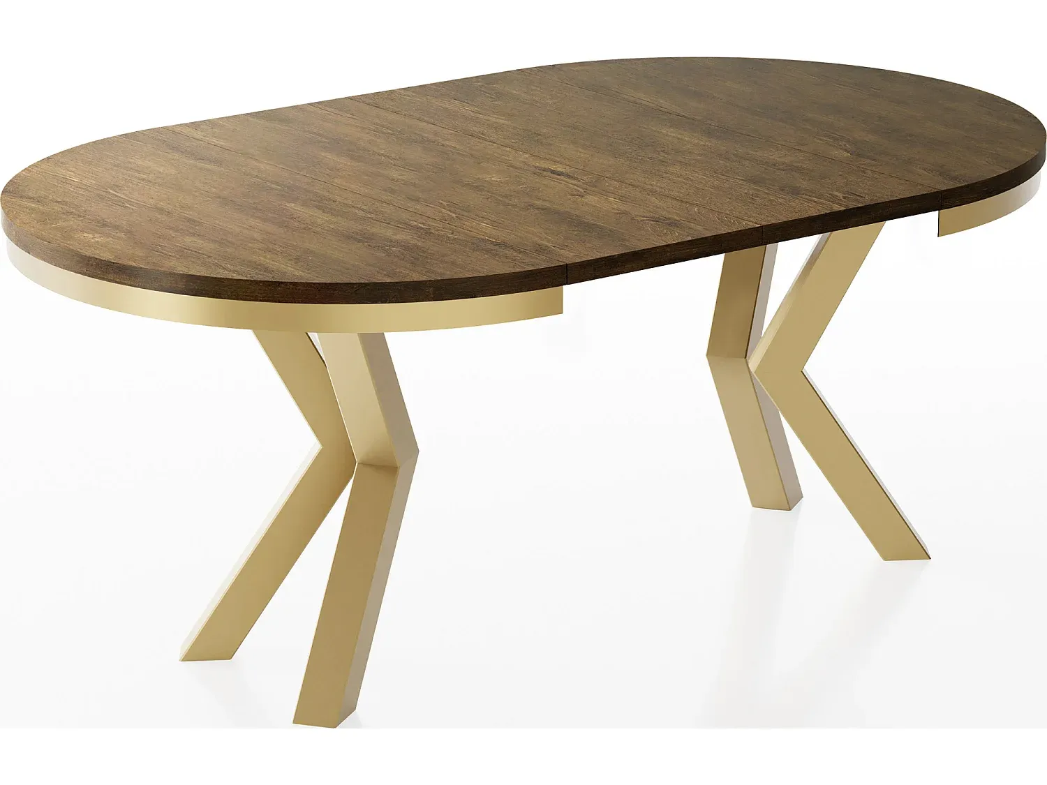 Runder Ausziehtisch im Loft-Design mit Metallbeinen-Vibyogi