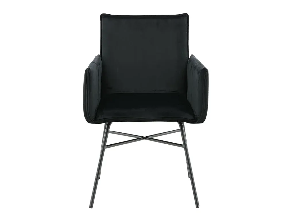 Esszimmerstuhl mit Armlehne aus schwarzem Velours-Vibyogi