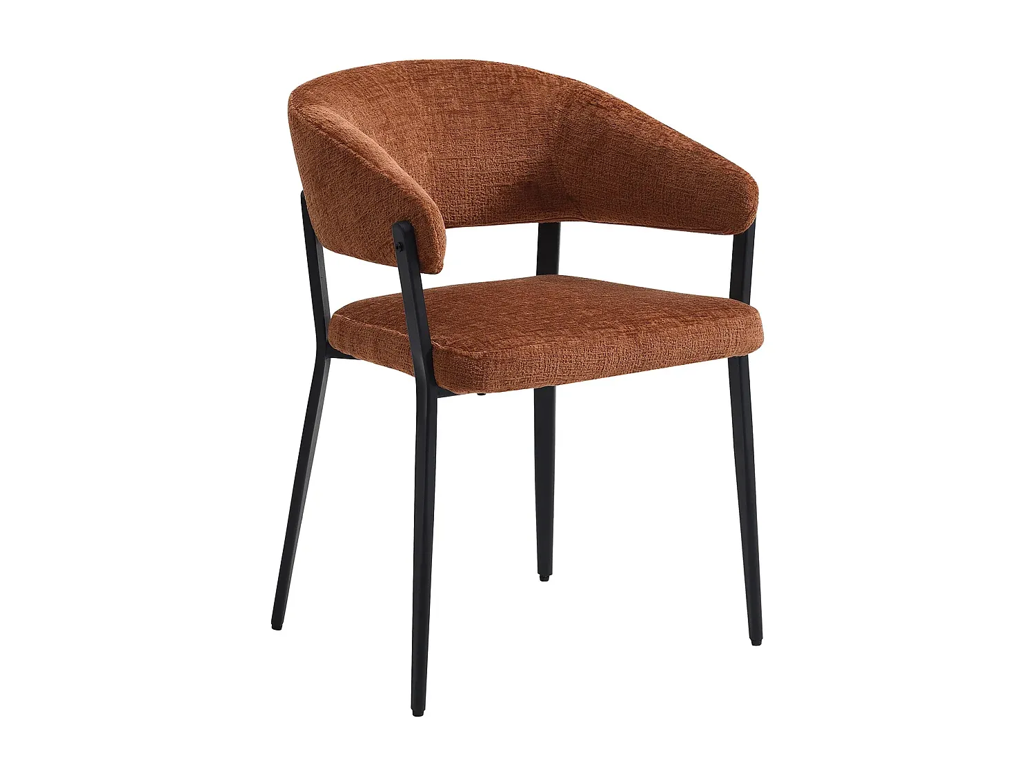 2er-Set Esszimmerstühle mit Armlehnen aus Stoff in Terracotta-Vibyogi