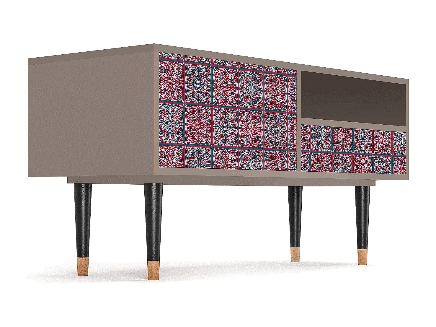 TV-Schrank mit Riviera-Mosaik - Latte-Vibyogi