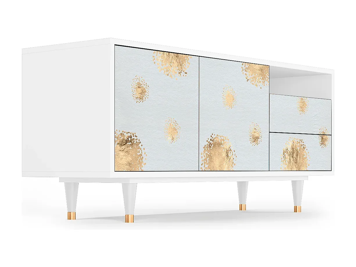Moderner Fernsehschrank in Latte und Weiß-Vibyogi