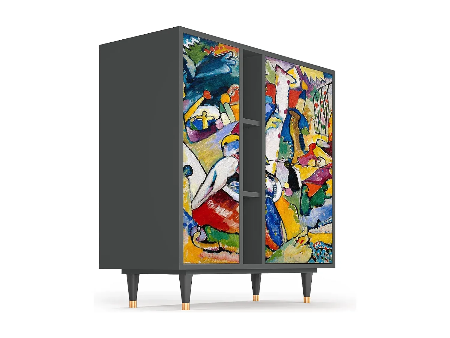 Moderner Sideboard in Anthrazit - Vielseitige Aufbewahrungslösung-Vibyogi