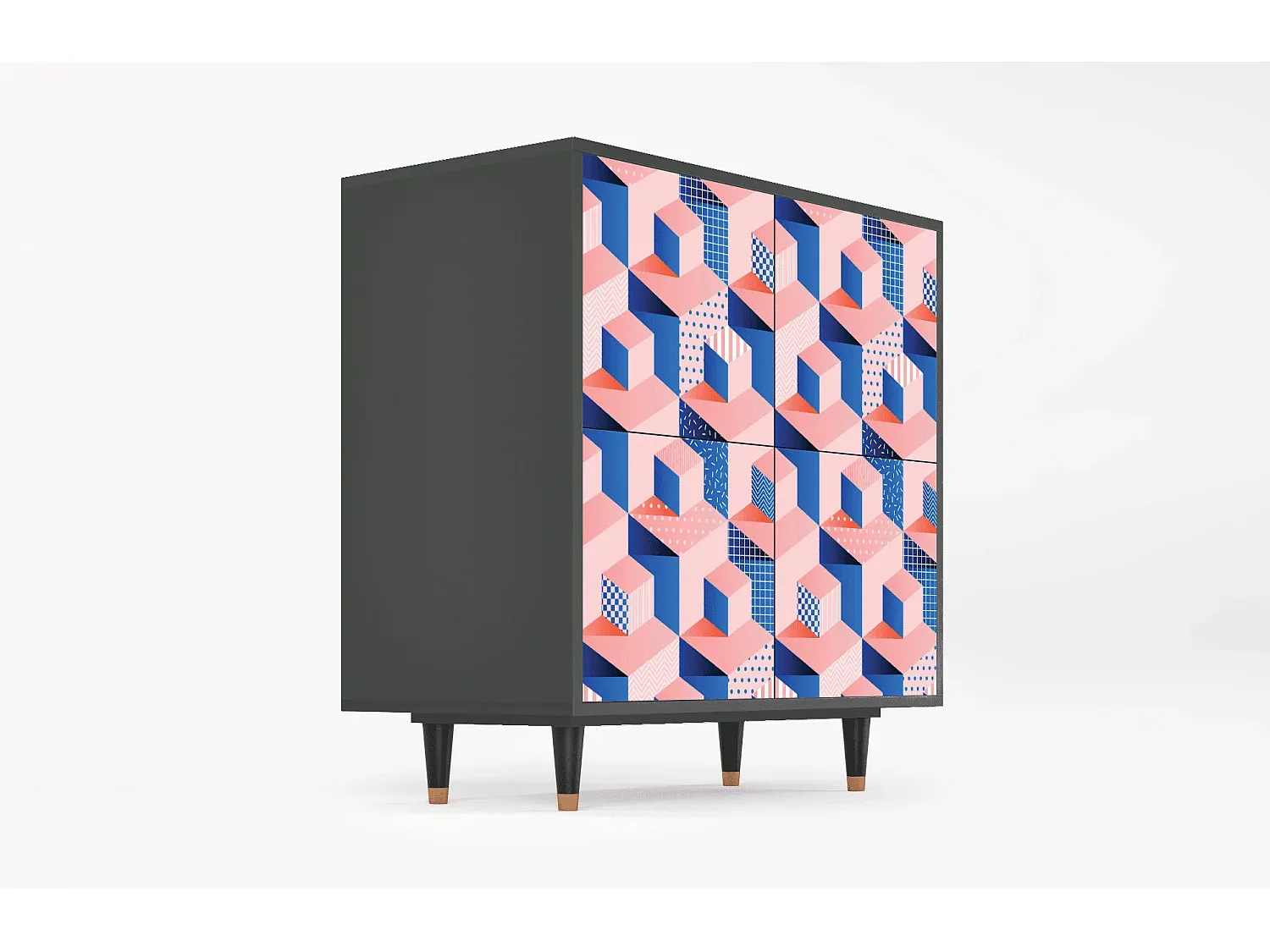 Modernes Sideboard mit geometrischem Design, anthrazit-Vibyogi