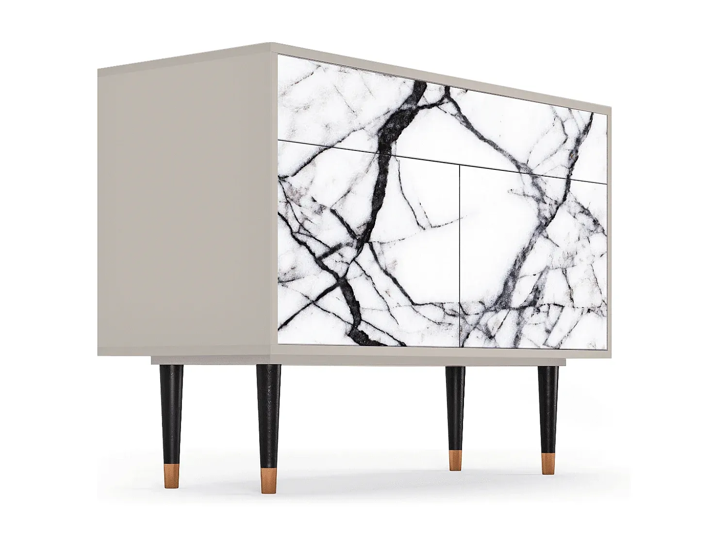 Elegantes Sideboard mit Marmoroptik - 115x85x48 cm-Vibyogi