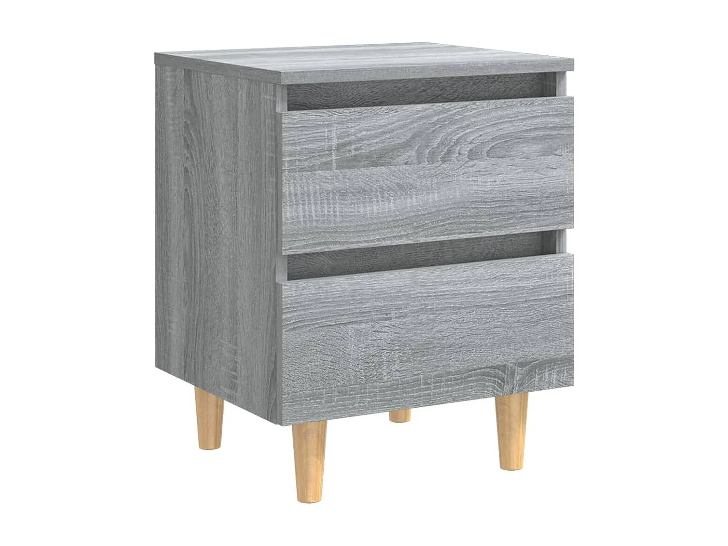 Grau Sonoma Nachttisch Set aus Holz, 40x35x50 cm-Vibyogi