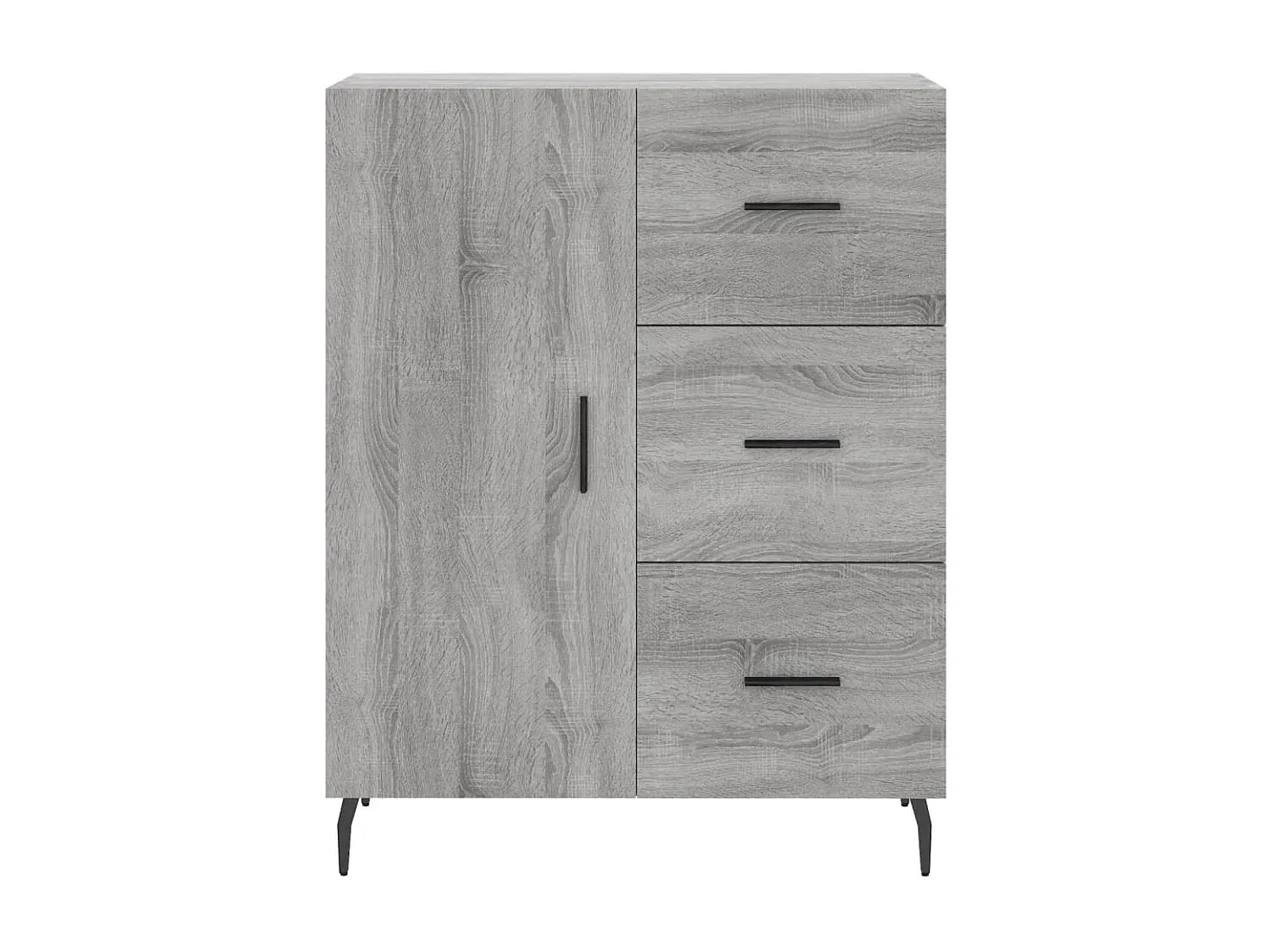 Moderner Sideboard in Grauer Holzoptik, 69,5x34x90 cm-Vibyogi