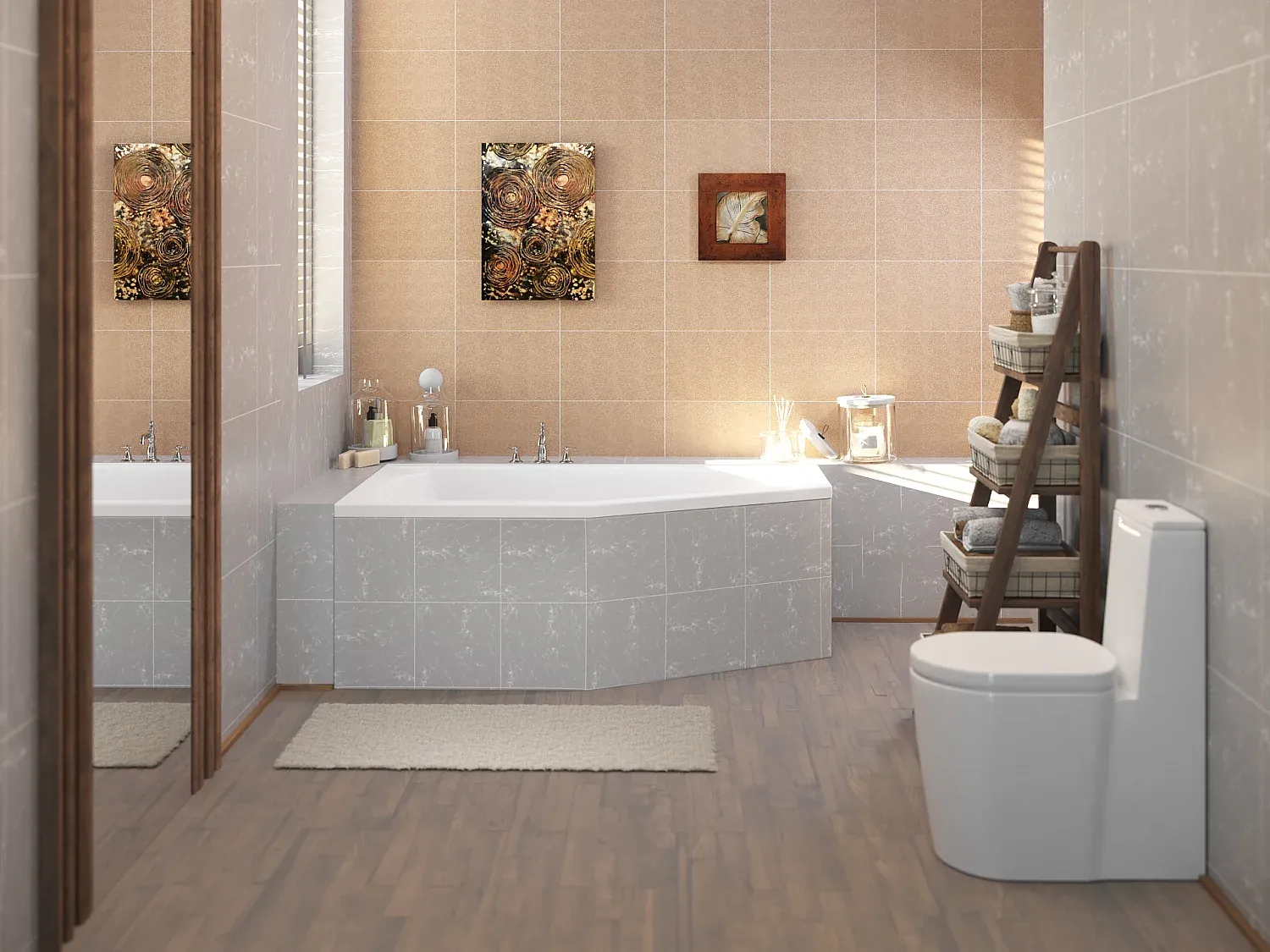 Eckbadewanne 160x90 Links mit Styroporverkleidung und kostenlosem Ablaufset-Vibyogi