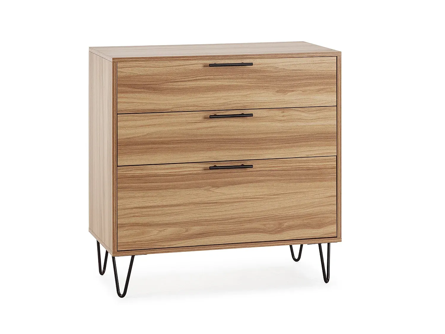 Holz-Kommode mit 3 Schubladen in Eichenoptik-Vibyogi