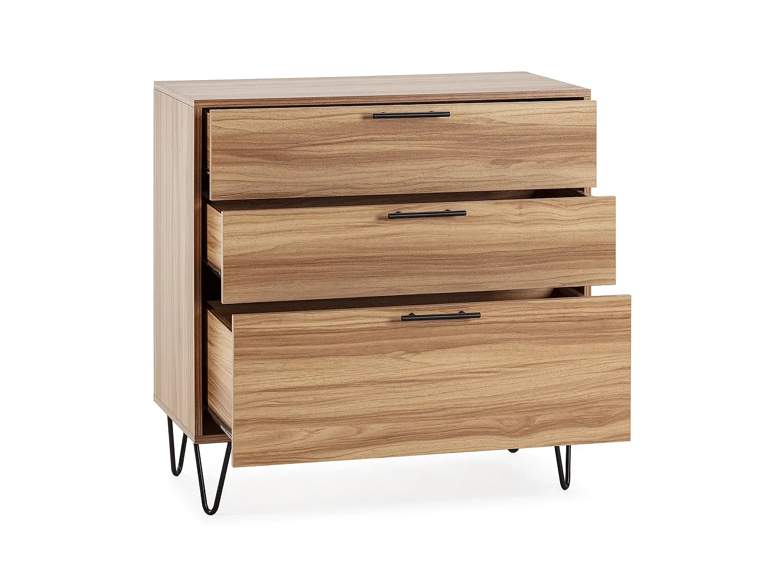 Holz-Kommode mit 3 Schubladen in Eichenoptik-Vibyogi