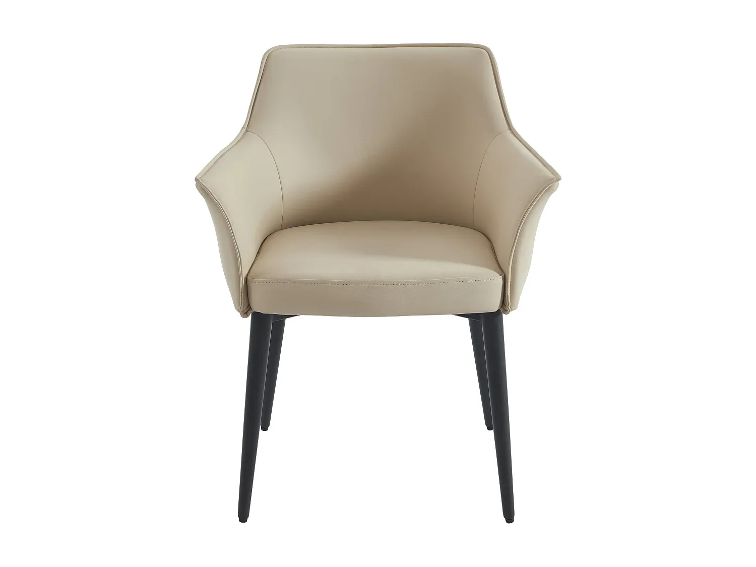 Esszimmerstühle im 2er-Set aus Kunstleder und Metall in Beige-Vibyogi