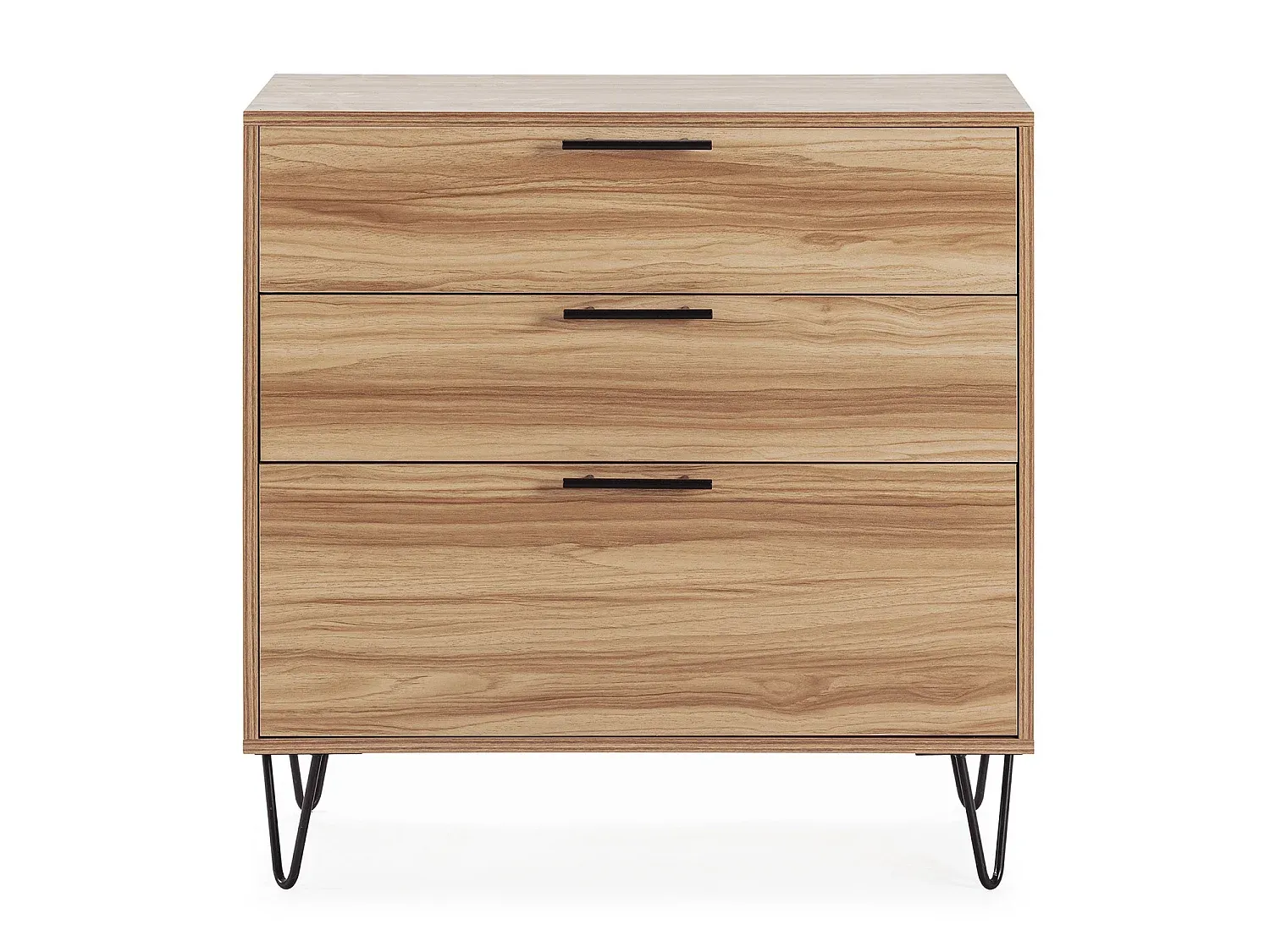 Holz-Kommode mit 3 Schubladen in Eichenoptik-Vibyogi