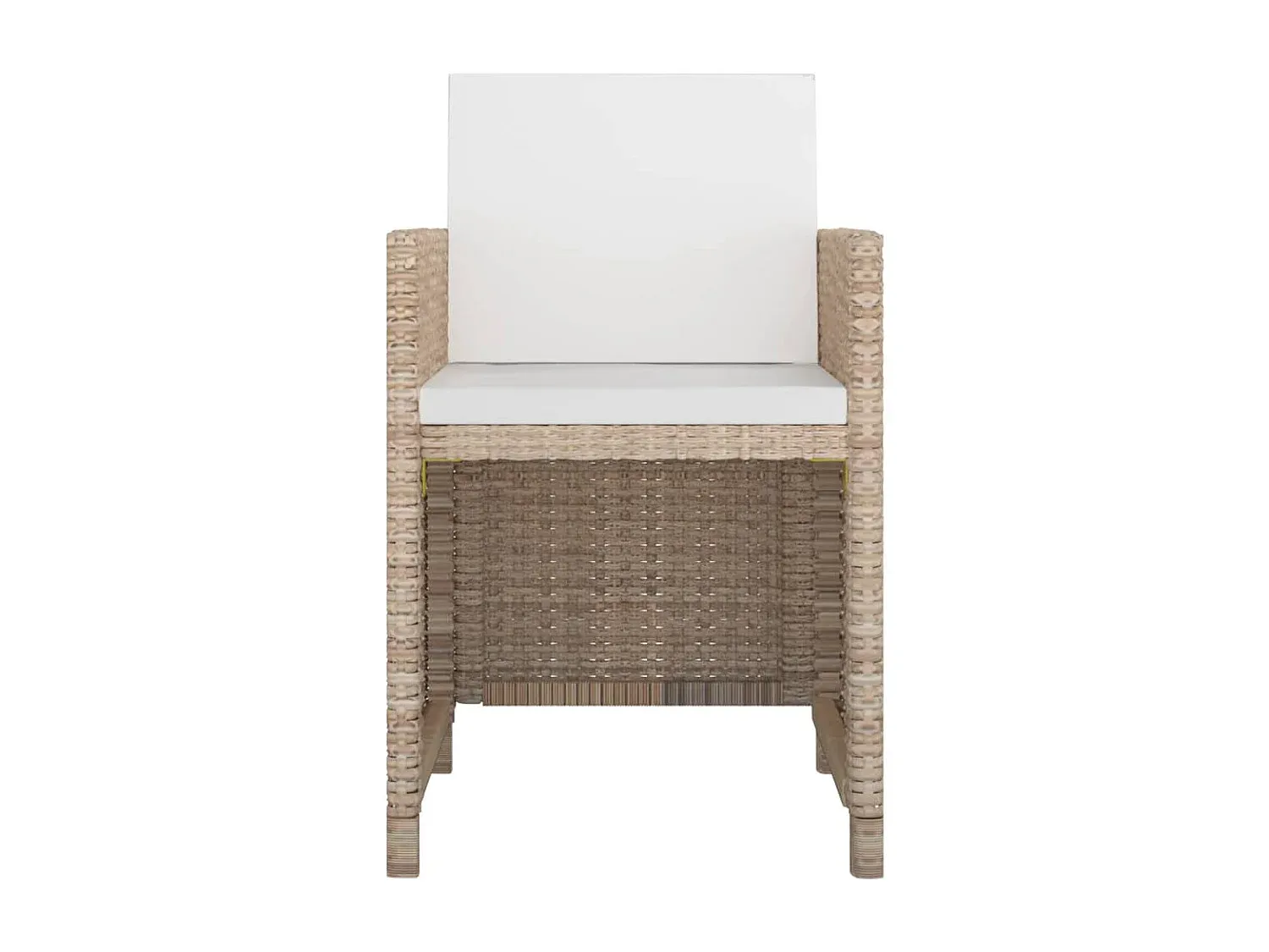 Garten-Essgruppe für 4 Personen aus Poly-Rattan, Beige-Vibyogi