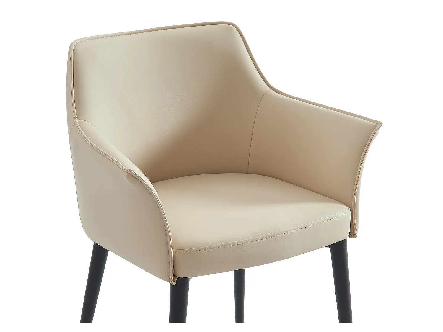 Esszimmerstühle im 2er-Set aus Kunstleder und Metall in Beige-Vibyogi