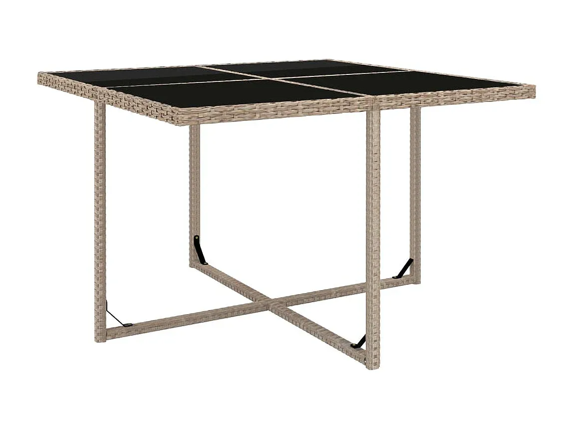 Garten-Essgruppe für 4 Personen aus Poly-Rattan, Beige-Vibyogi