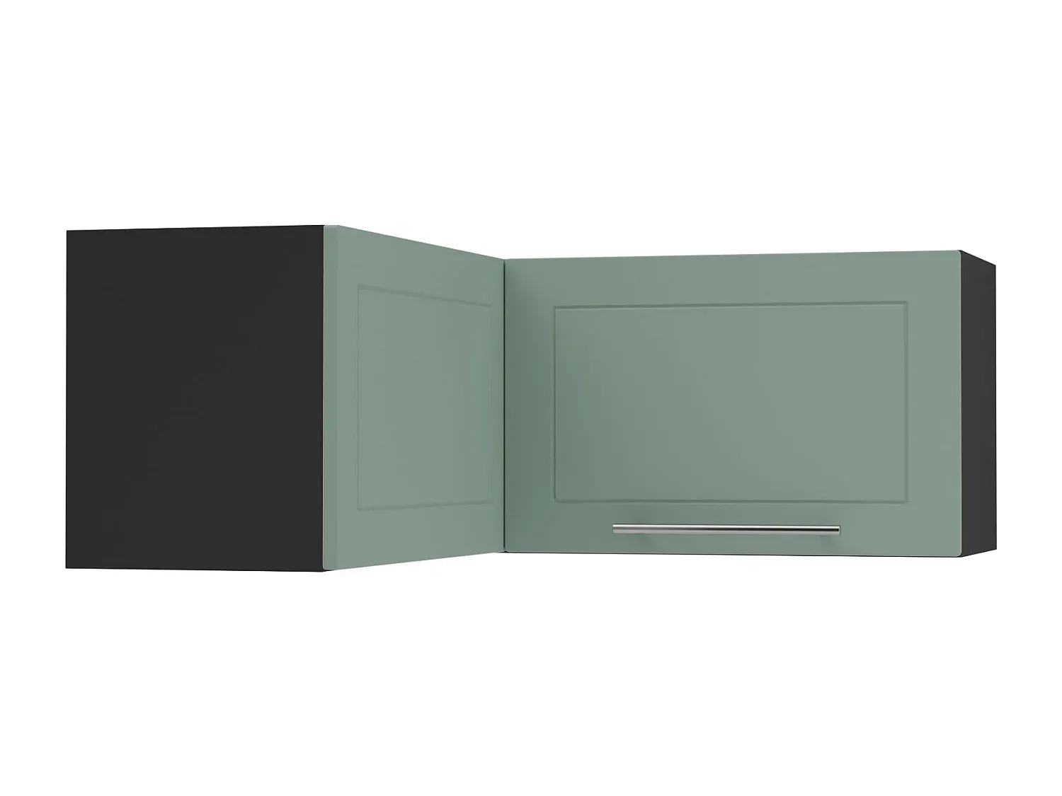 Eckhängeschrank in Mintgrün und Schwarz, 90x90x36cm