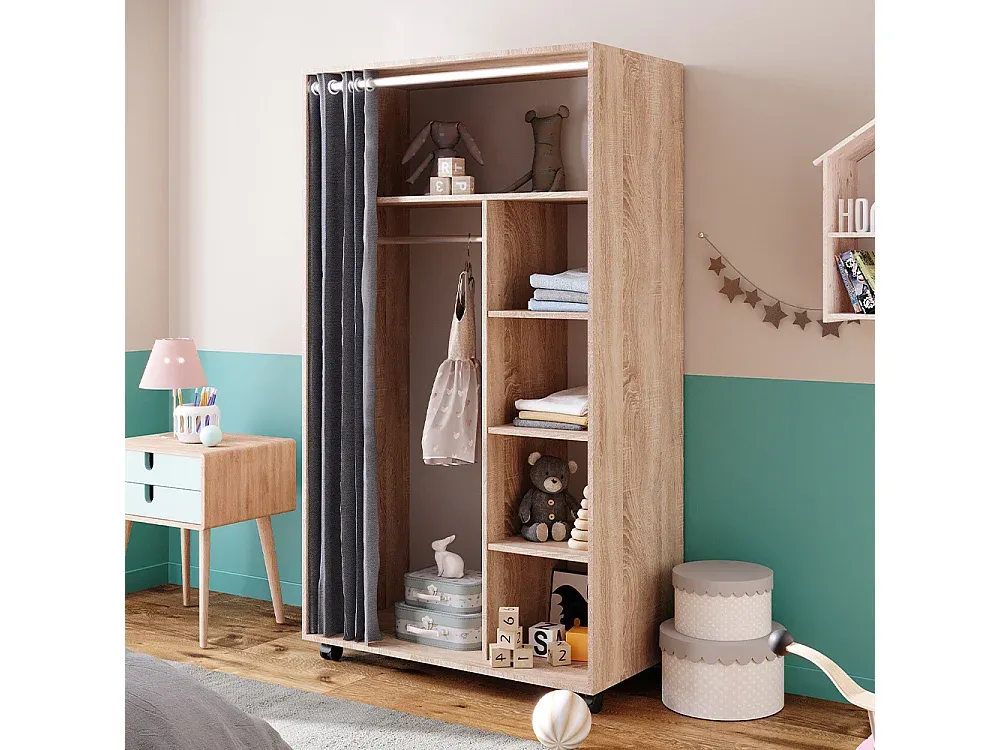 Grauer Kleiderschrank 100x50x168