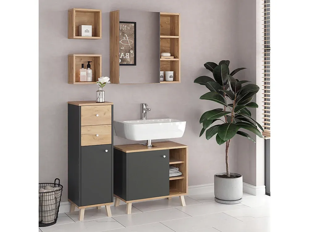 Badezimmermöbel-Set in Weiß mit Schubladen