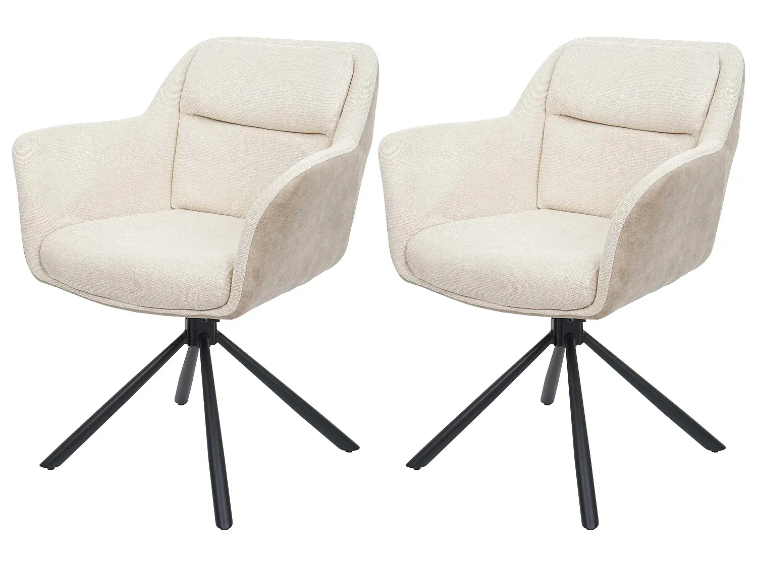 Esszimmerstuhl 2er-Set Kunstleder Creme