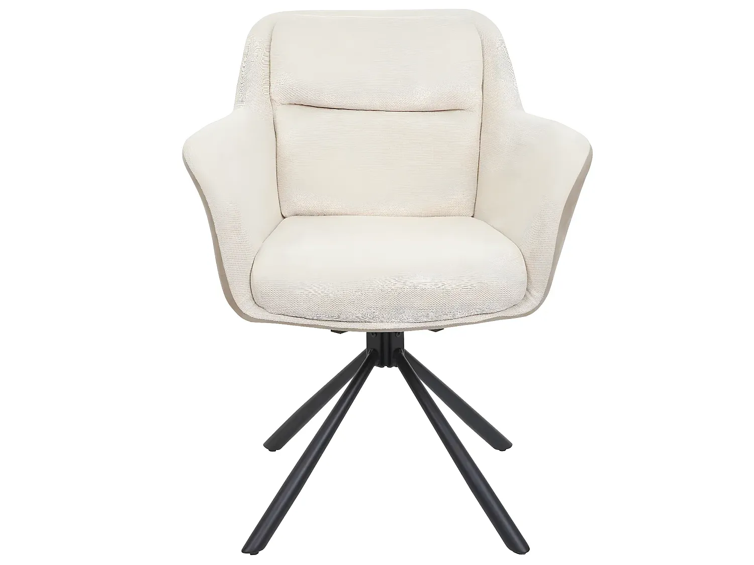 Esszimmerstuhl 2er-Set Kunstleder Creme