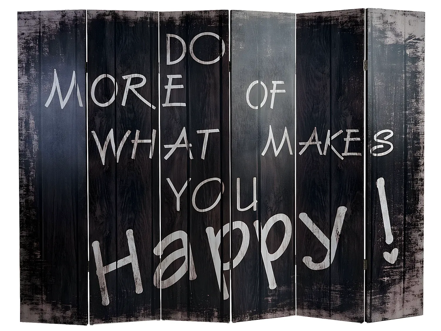 Dekorativer Raumteiler mit Vintage-Design und Textmotiv, 180x240cm