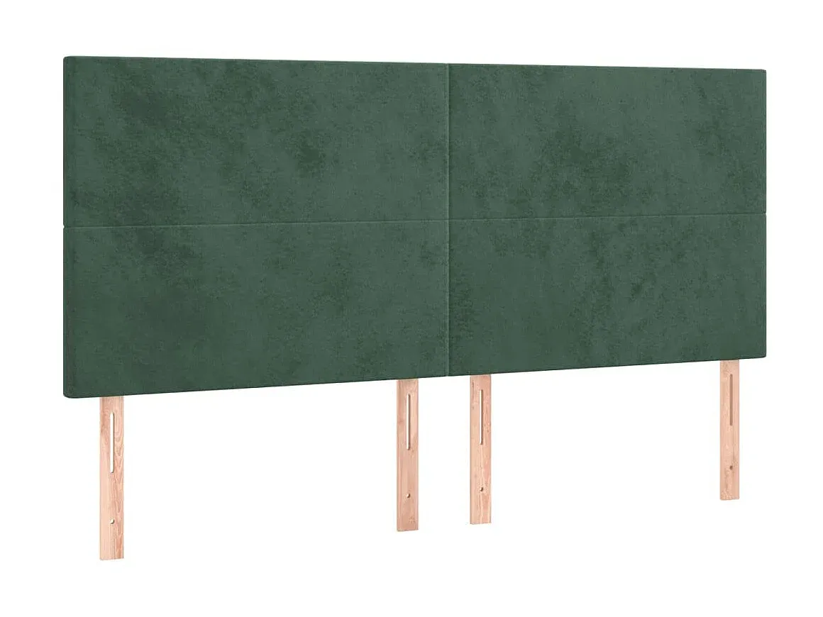 Verstellbares Samt-Bettkopfteil mit LED in Dunkelgrün