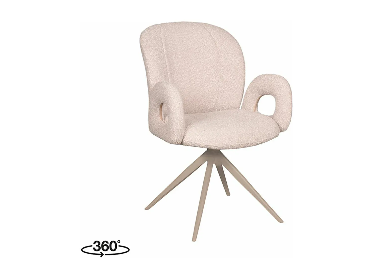 Eleganter Esszimmerstuhl im Bouclé-Stoff, Set aus 2 Stück