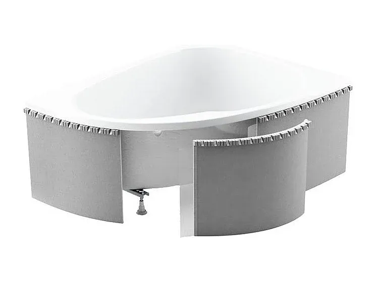 Eckbadewanne 150x100 cm mit Styroporverkleidung