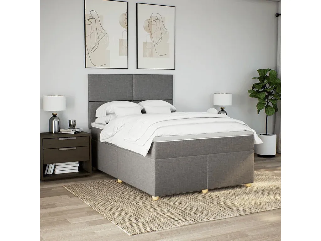 Komfortables Boxspringbett in Taupe 160x200 cm